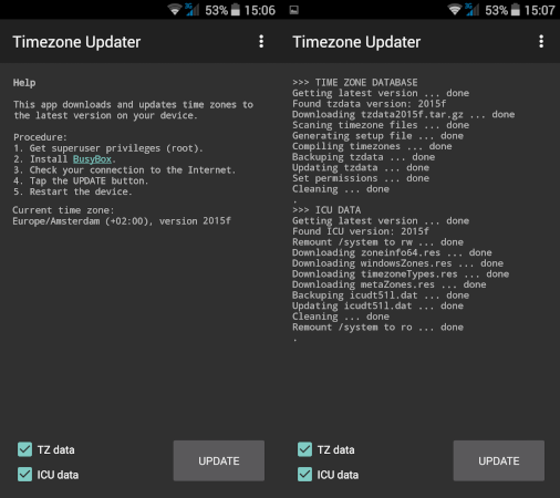 Timezone Updater for Android