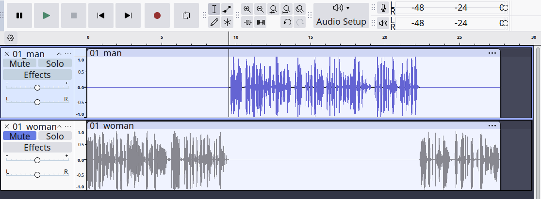 Splitting Audio in Audacity audacity